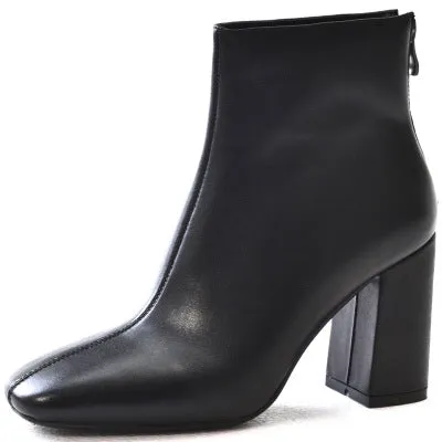 Chunky Leather Ankle Boots