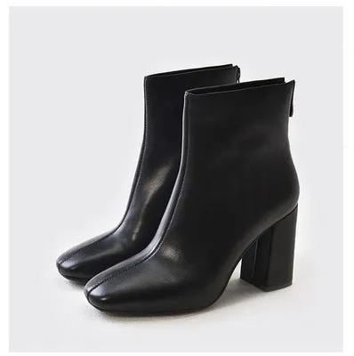 Chunky Leather Ankle Boots