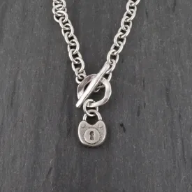 Chunky Silver Padlock Necklace