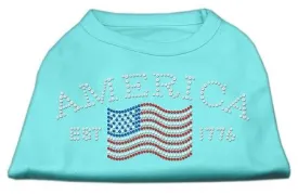 Classic American Rhinestone Shirts Aqua S (10)