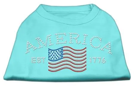 Classic American Rhinestone Shirts Aqua XL (16)