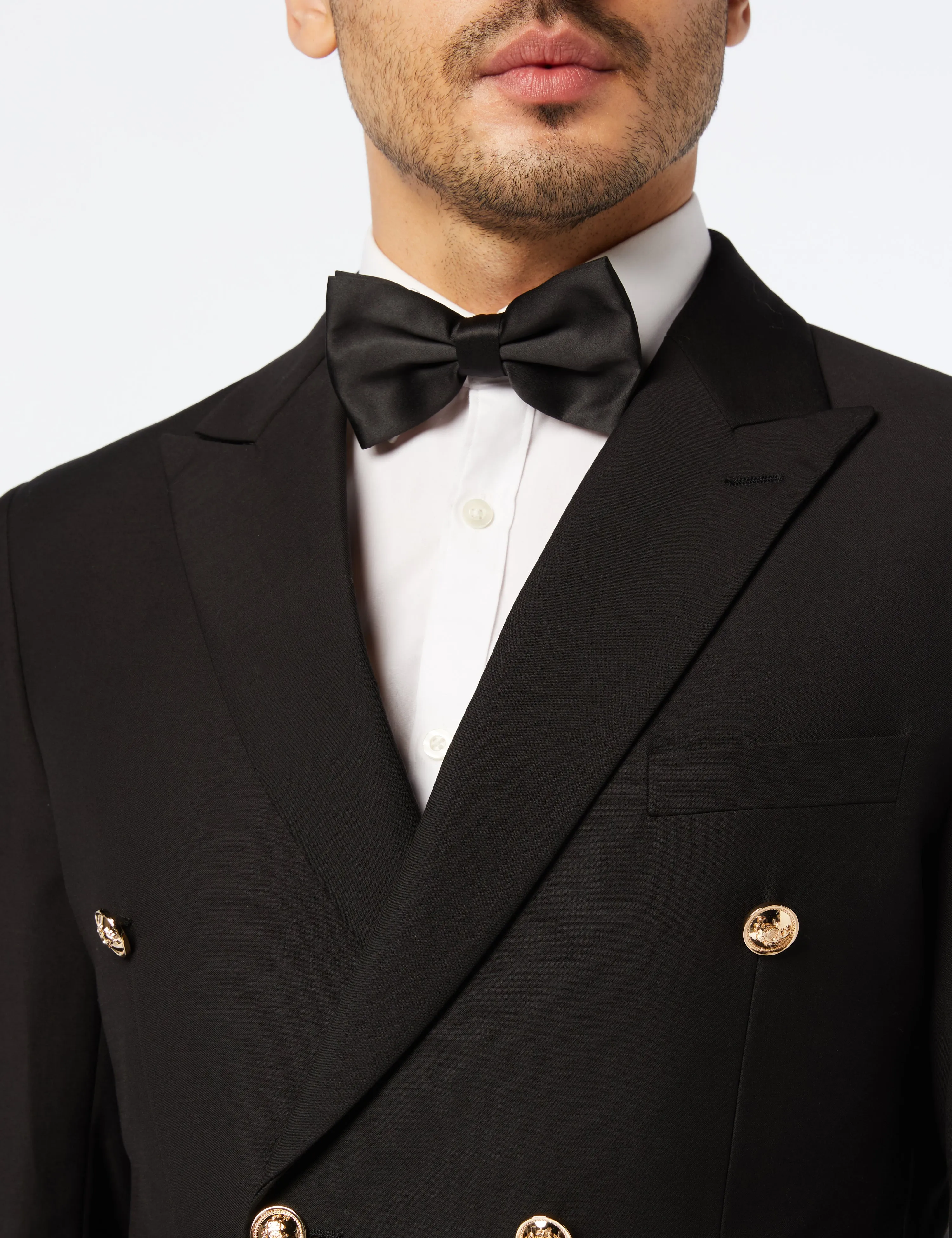 CLASSIC BLACK DOUBLE BREASTED GOLD BUTTON JACKET