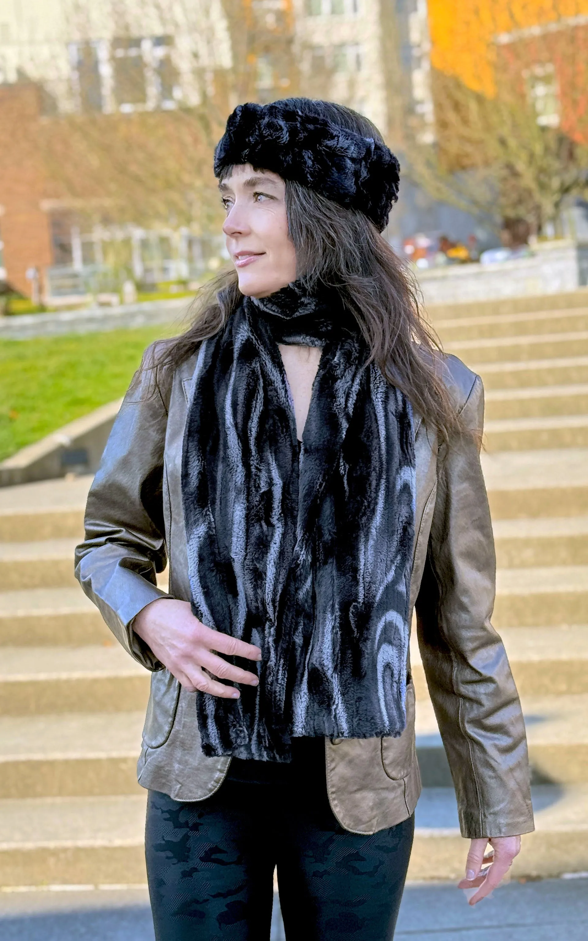 Classic Scarf - Marble Dune Luxury Faux Furs