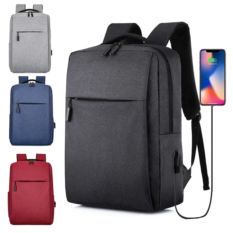 Classic USB Charging School Backpack