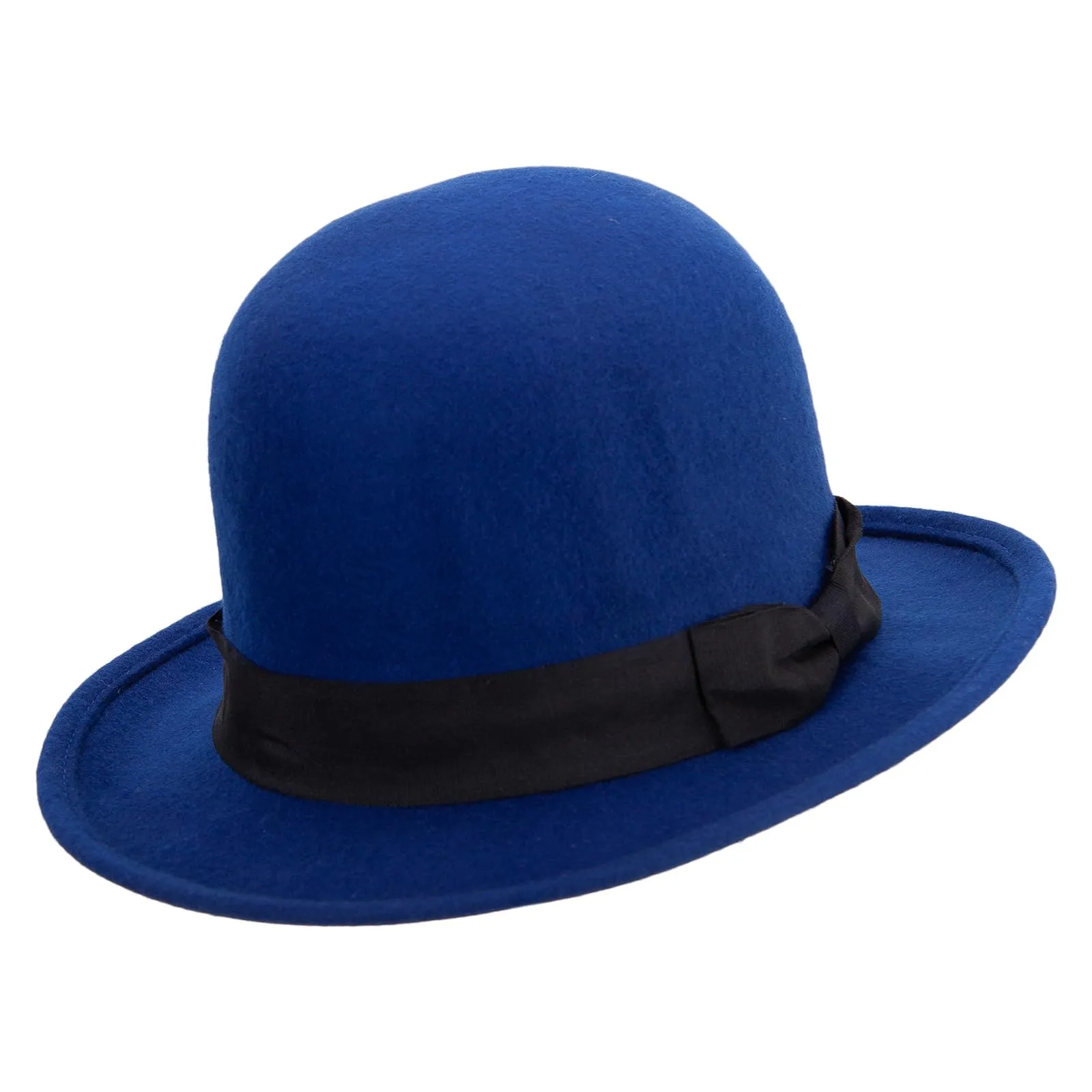 Classic Women's Bowler Wool Felt Hat in Blue