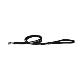 Clear Jewel Faux Leather Pet Leash in Black