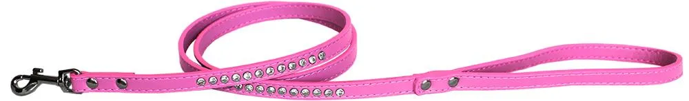 Clear Jewel Pet Leash 1-2" Wide X 6' Long Bright Pink