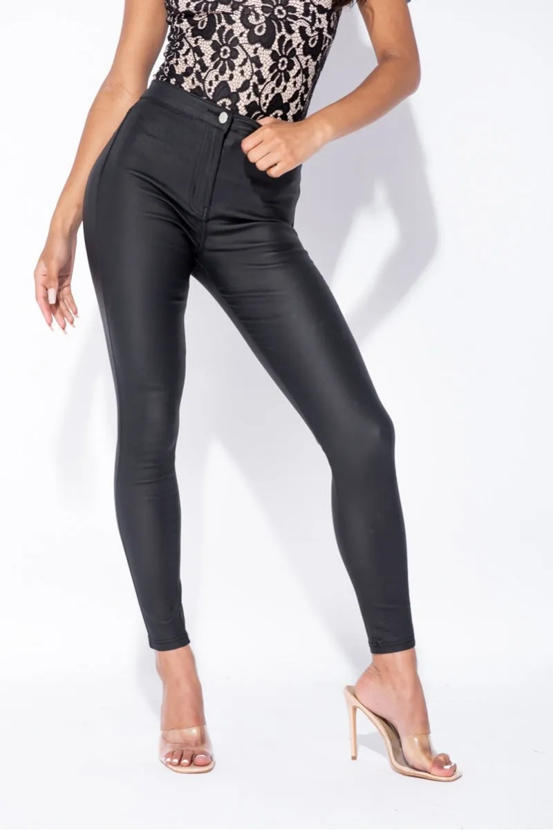 Coated High Waist Jeggings