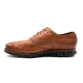 Cole Haan Zerogrand Wingtip Formal Lace Ups Leather Brown Colour For Men