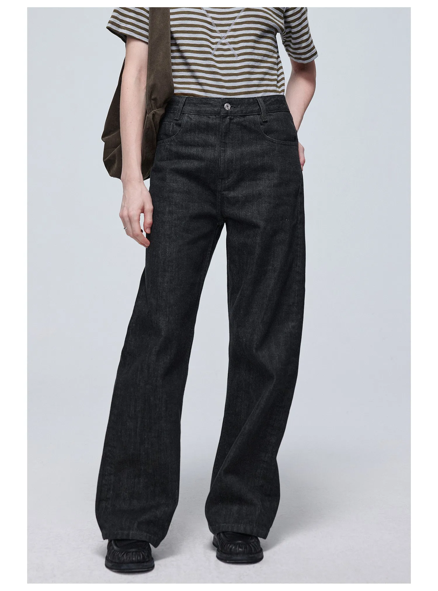 Colored selvage A-line jeans