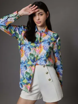 Colourful Abstract-Print Shirt