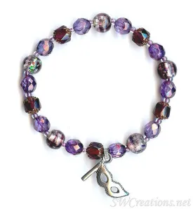 Confetti Multiple Sclerosis Lilac Mask Beaded Bracelets