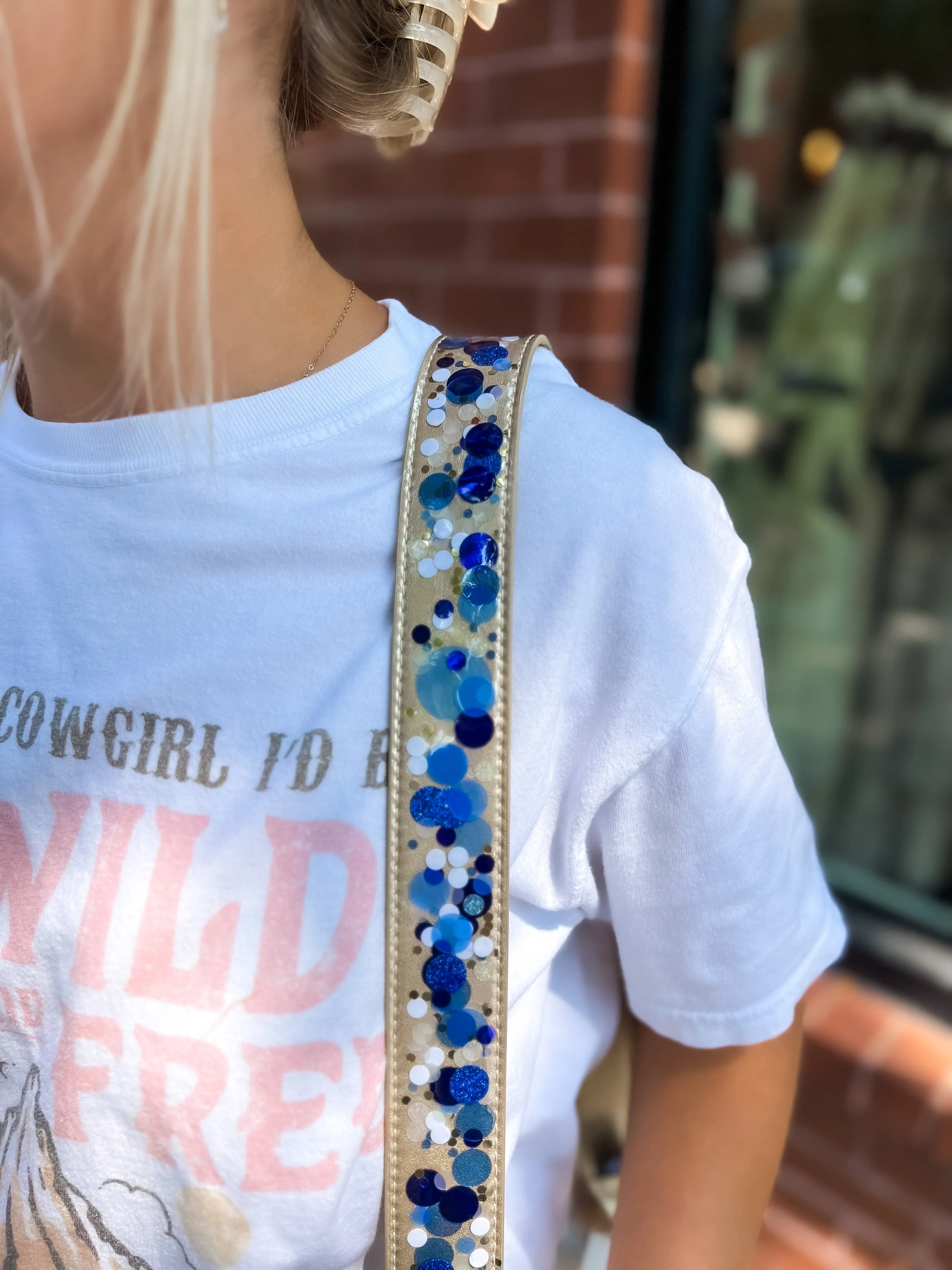 Confetti Purse Strap - True Blue