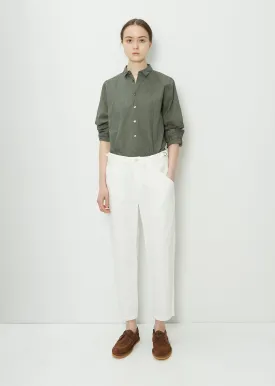 Cotton Linen Denim Pants — Ivory