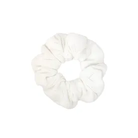 Cotton Scrunchie in Pointelle Powder