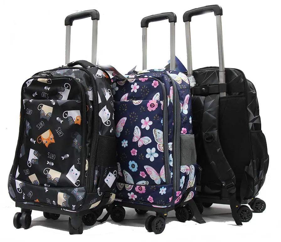 Coveted Detachable Trolley Waterproof Backpack with Spinner Wheels