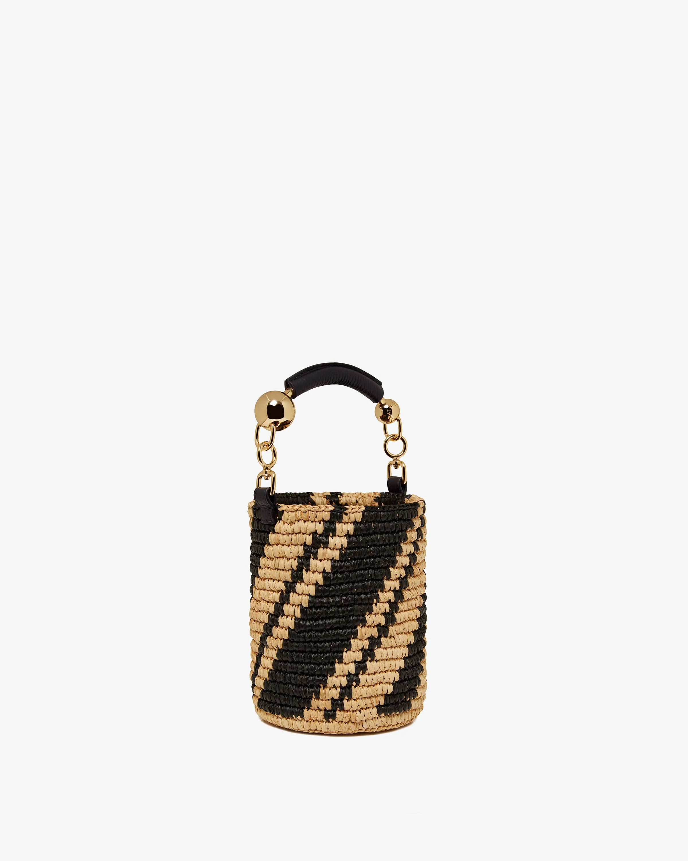 Crescent Basket - Raffia Black/Natural