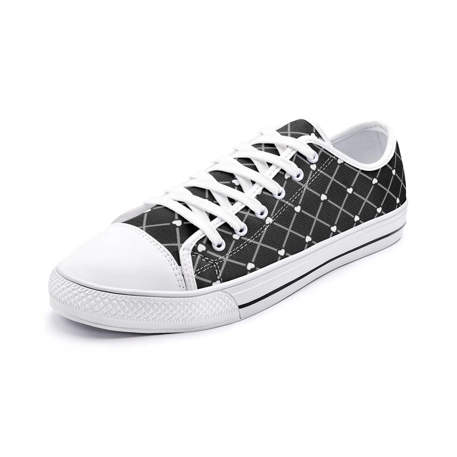 Criss Cross Hearts Unisex Low Top Canvas Shoes