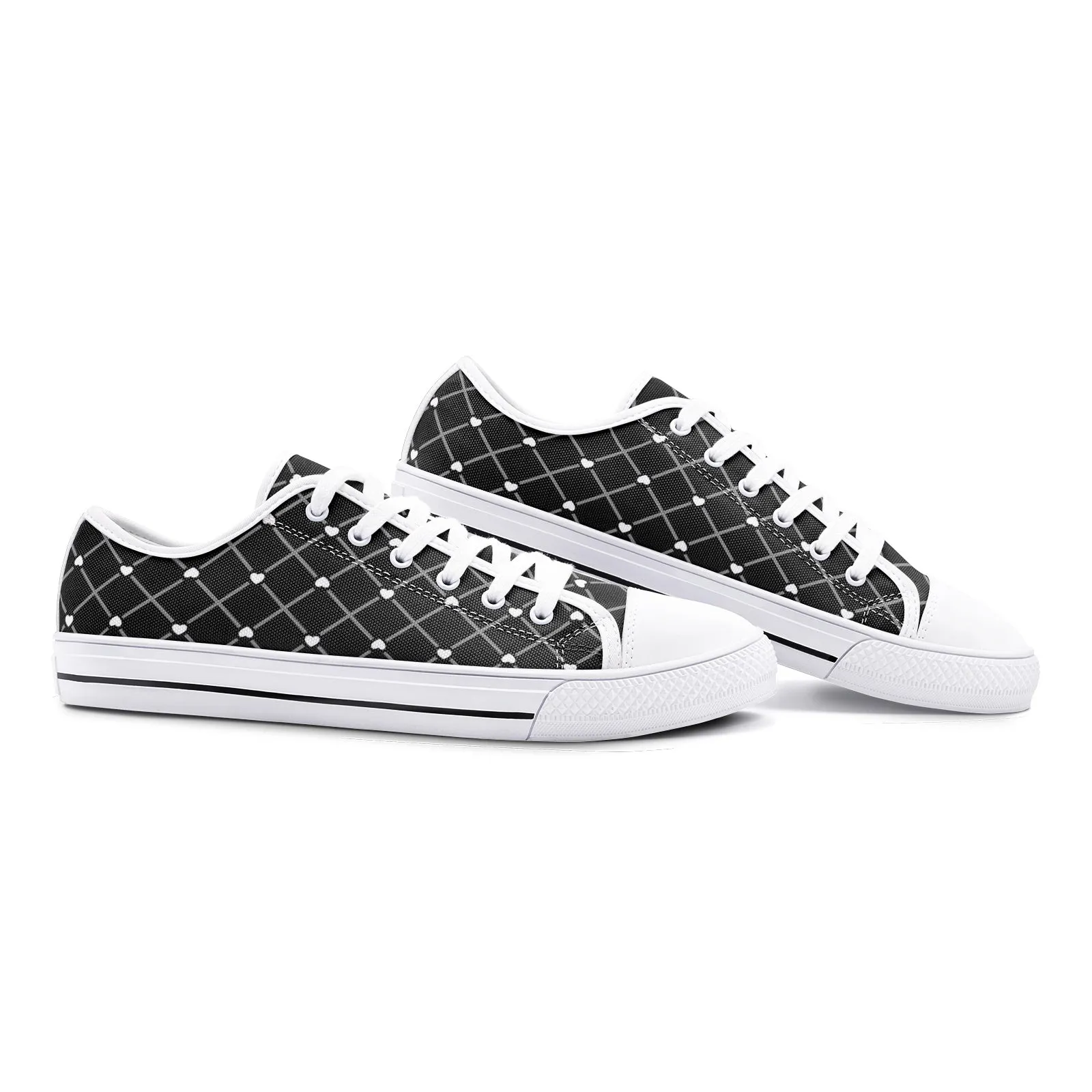 Criss Cross Hearts Unisex Low Top Canvas Shoes