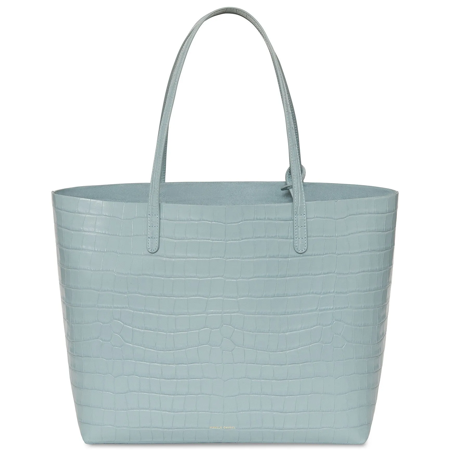 Croc Embossed Large Tote - Light Blue