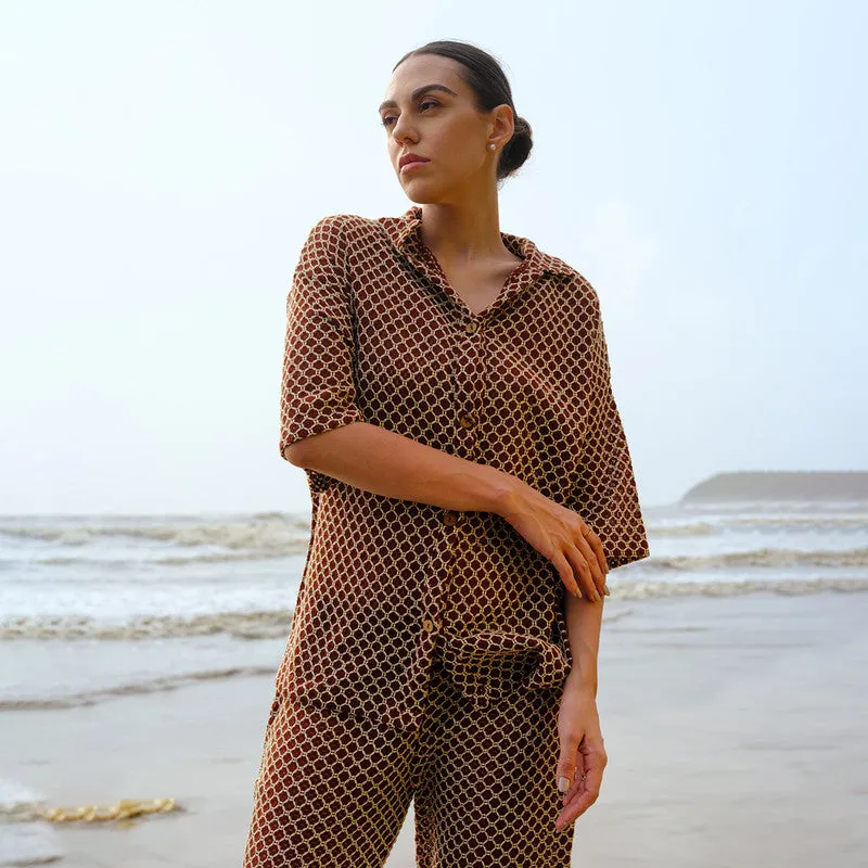 Crochet Co Ord Set for Women | Rust