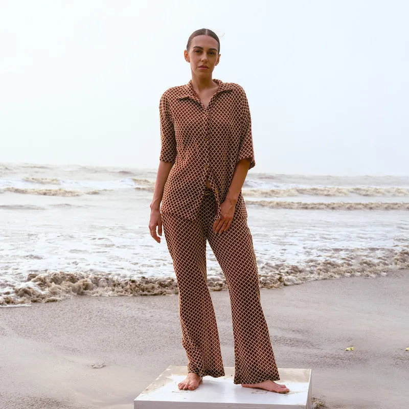 Crochet Co Ord Set for Women | Rust