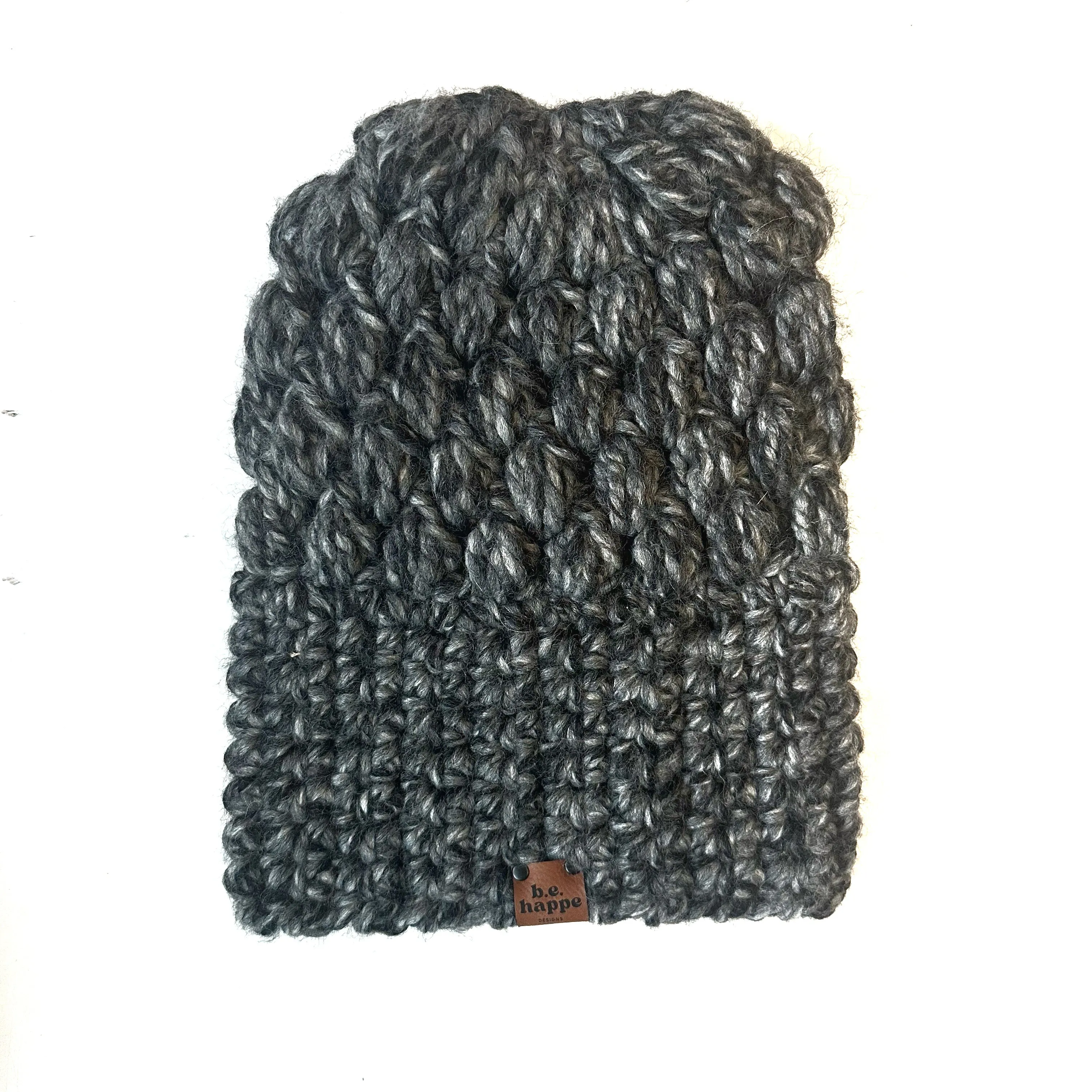 Crochet Puff Stitch Slouch Hat | Licorice