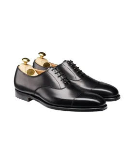 Crockett & Jones Hallam Black Calf Captoe Oxford Shoes