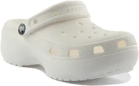 Crocs Classic Platform In White For Women