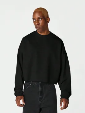 Crop Fit Crew Neck Sweatshirt