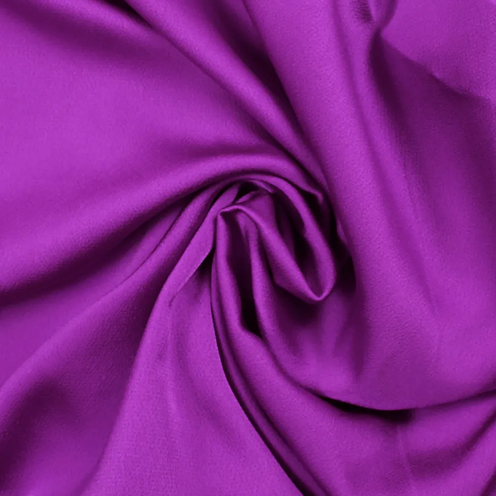 Crêpe satin de polyester uni violet