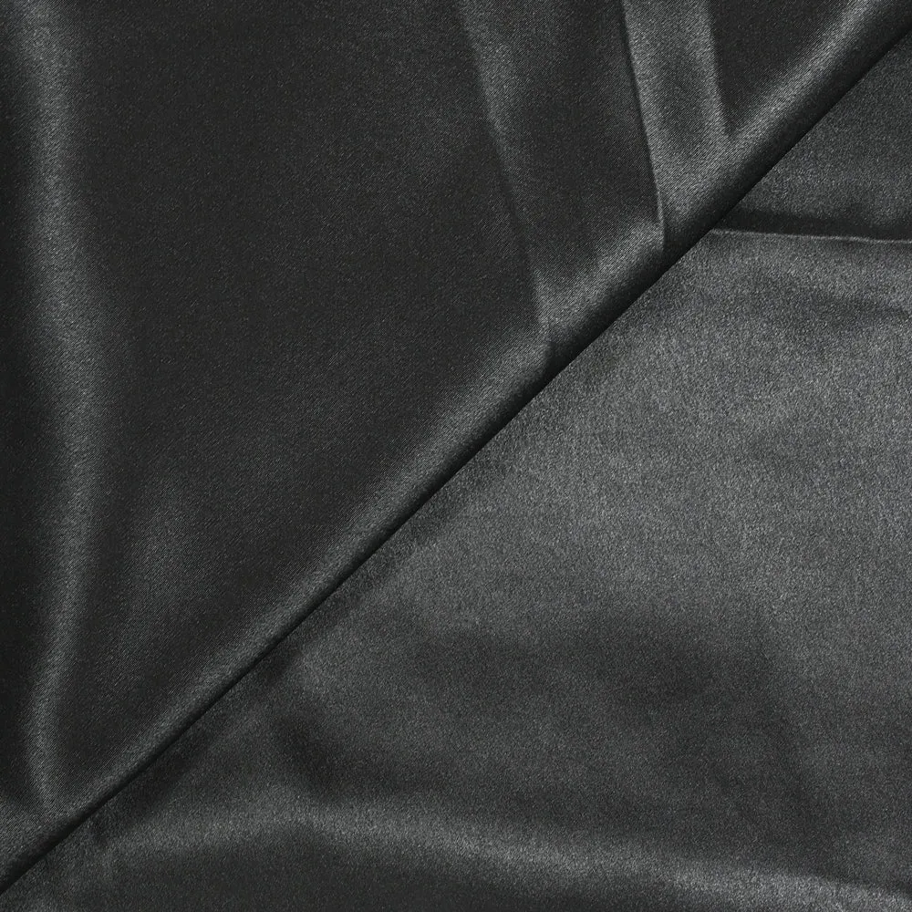 Crêpe satin polyester noir