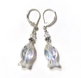 Crystal AB Fish Earrings