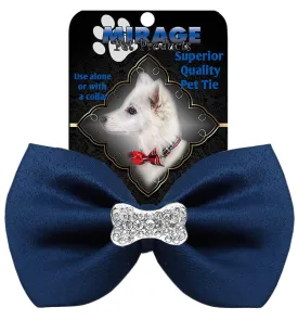 Crystal Bone Widget Pet Bowtie Navy Blue