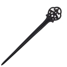 CrystalMood Handmade Carved Ebony Wood Vintage Style Hair Stick B