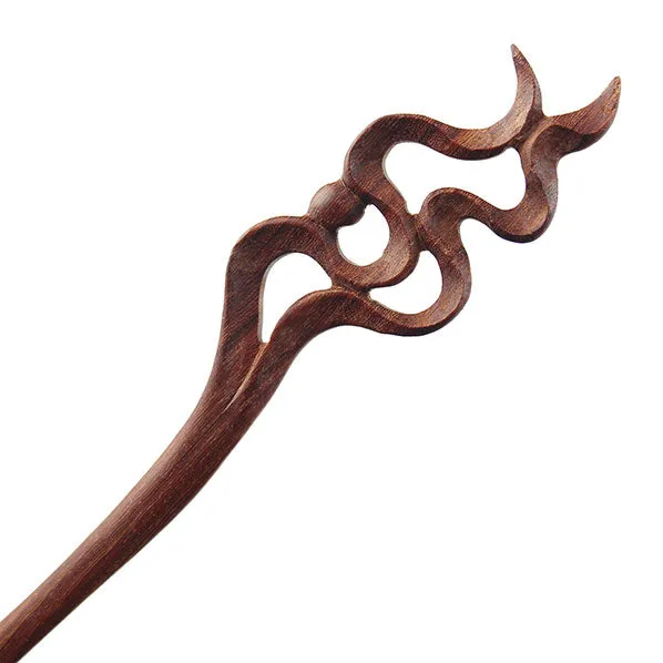 CrystalMood Handmade Carved Hair Stick Fire