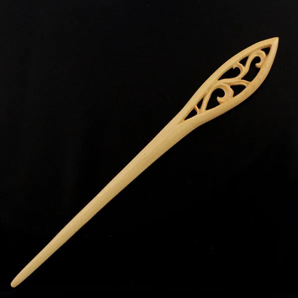 CrystalMood Handmade Carved Wood Vintage Style Hair Stick