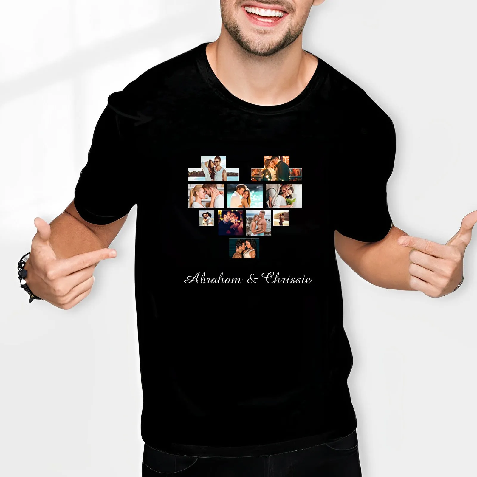 Custom 10 Photos/Name T-shirt Memorial Tee Gifts