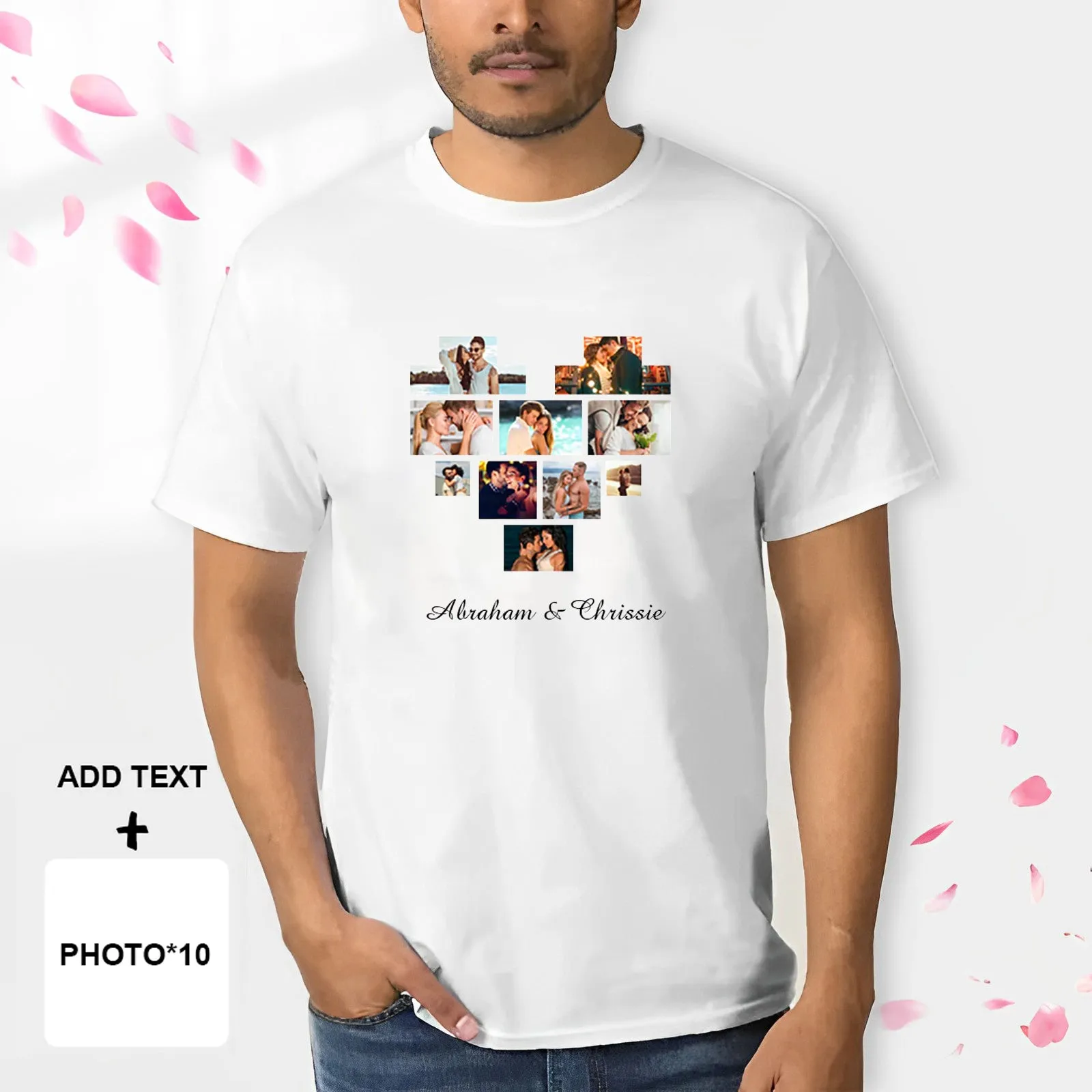 Custom 10 Photos/Name T-shirt Memorial Tee Gifts