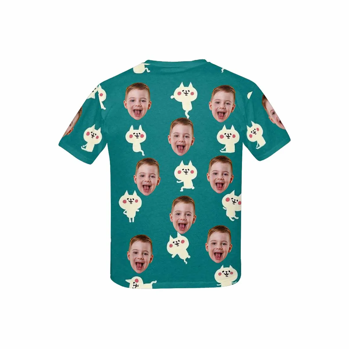 Custom Face Cat Kid's All Over Print T-shirt