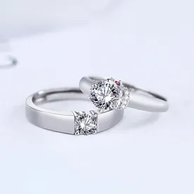 Custom Solitaire Matching Wedding Rings Set