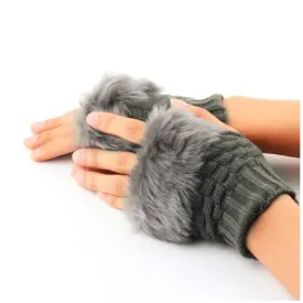 Cute Faux Fur Fingerless Gloves