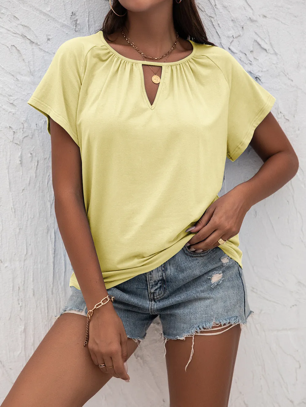 Cutout Round Neck T-Shirt