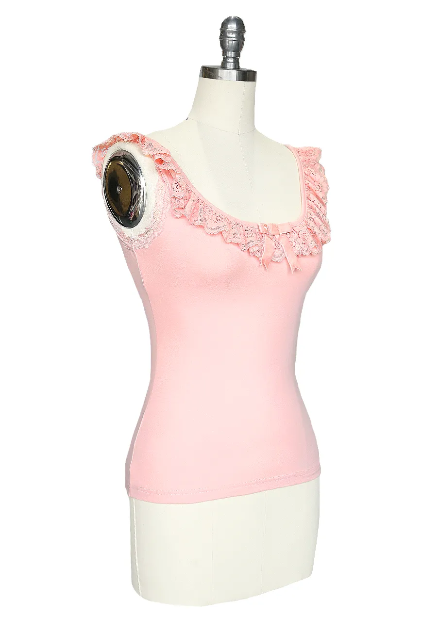 D'Amour Madam Ruffle Singlet (Pink)