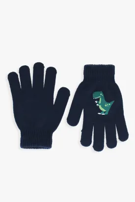 D&Co 3pk Boys Critter Knit Gloves