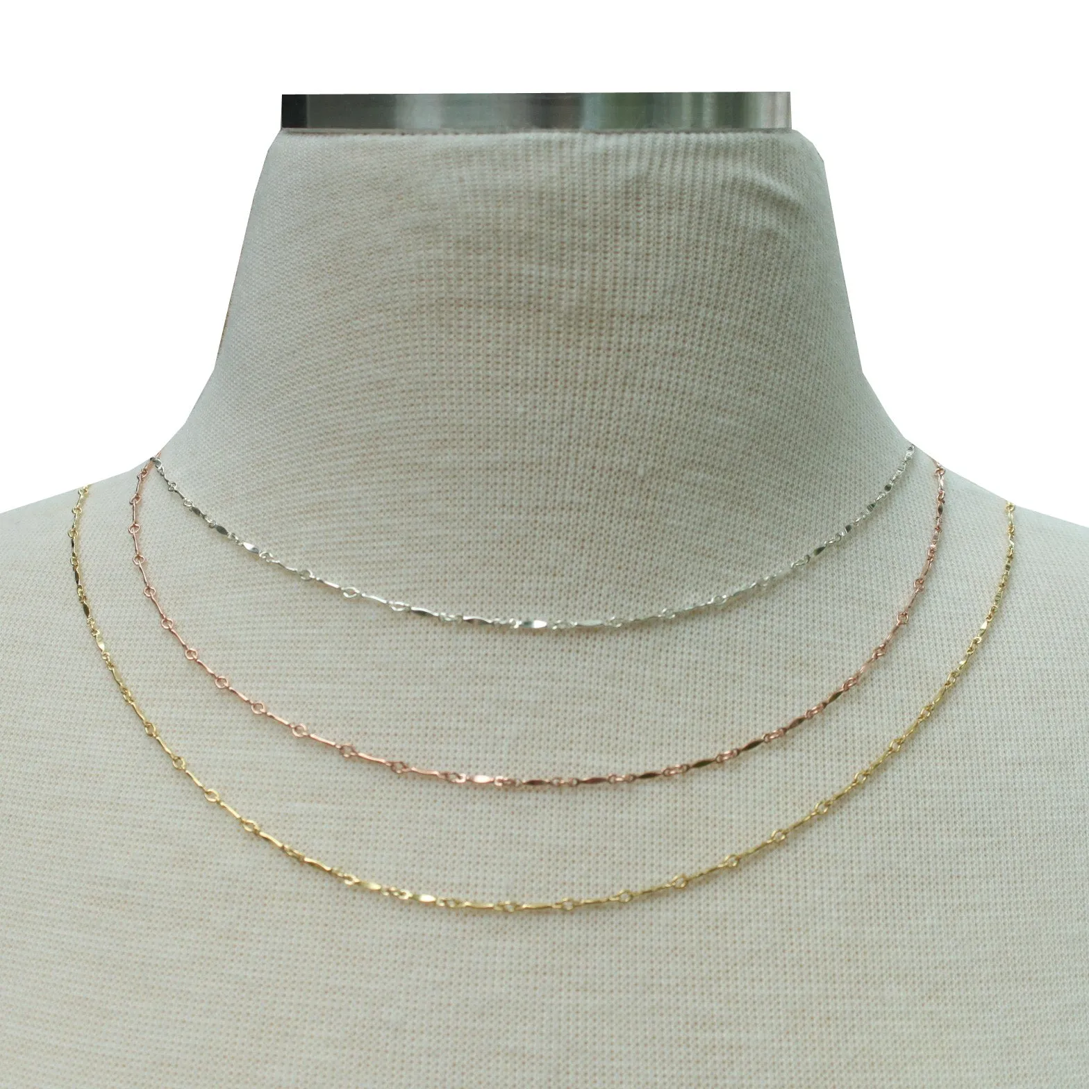 Dapped Bar and Link layering chain necklace