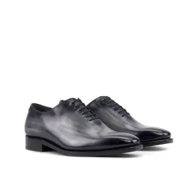 DapperFam Giuliano in Grey Men's Hand-Painted Patina Whole Cut