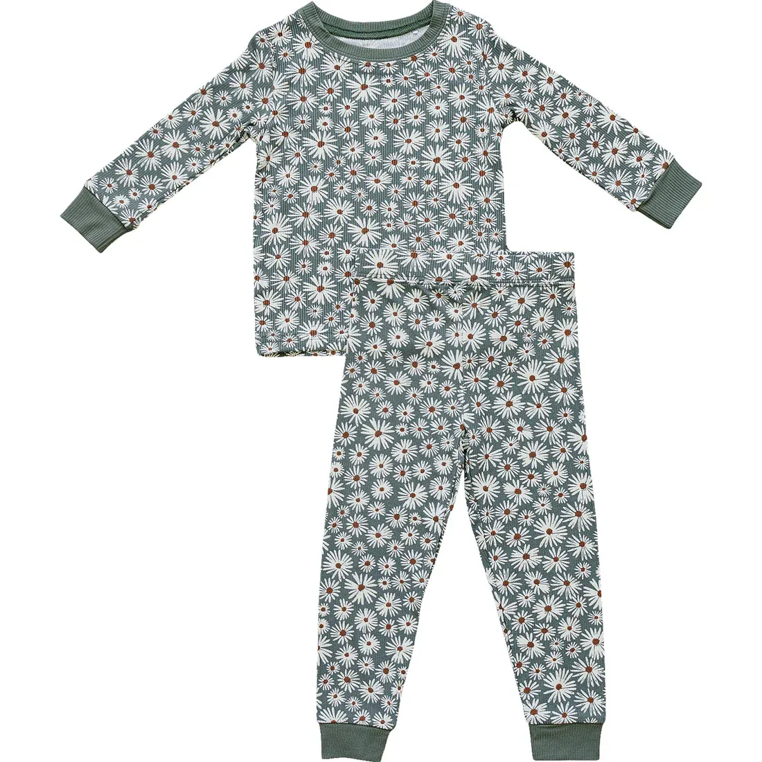 Dark Green Daisy Bamboo Cozy Set