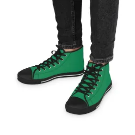 Dark Green Men's High Tops, Modern Minimalist Best Men's High Top Sneakers (US Size: 5-14)