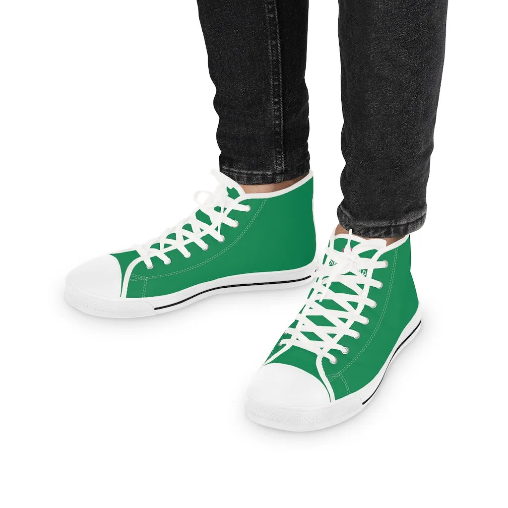 Dark Green Men's High Tops, Modern Minimalist Best Men's High Top Sneakers (US Size: 5-14)